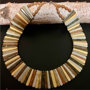 Multicolor Natural Stone Jasper Collar Necklace